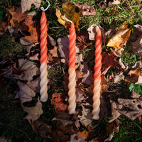 LIMITED EDITION: Orange + White Ombré Beeswax Spiral Set of 3