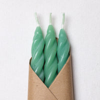Bright Teal Beeswax Taper Candles Set of 3