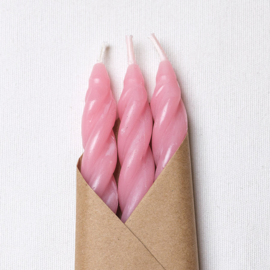 Blush Beeswax Taper Candles Set of 3