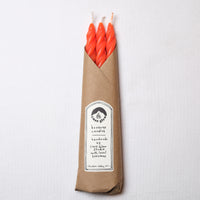 Bright Orange Beeswax Taper Candles Set of 3