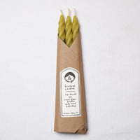 Chartreuse Beeswax Taper Candles Set of 3