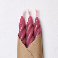 Cherry Beeswax Taper Candles Set of 3