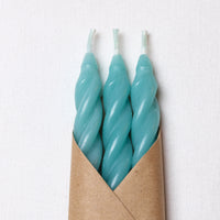 Electric Blue Beeswax Taper Candles Set of 3