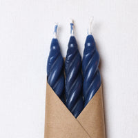 Indigo Beeswax Taper Candles Set of 3