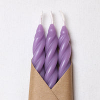 Lilac Beeswax Taper Candles Set of 3