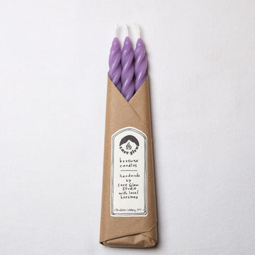 Lilac Beeswax Taper Candles Set of 3