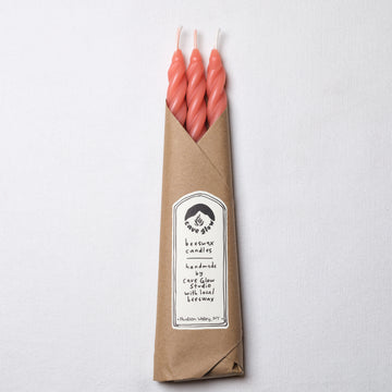 Peach Fuzz Beeswax Taper Candles Set of 3