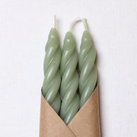 Sage Beeswax Taper Candles Set of 3