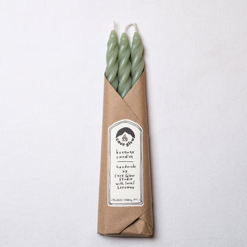 Sage Beeswax Taper Candles Set of 3