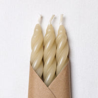 Sand Beeswax Taper Candles Set of 3