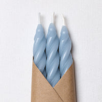 Sky Blue Beeswax Taper Candles Set of 3